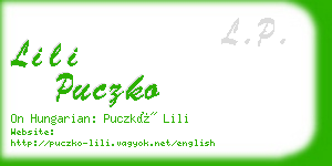 lili puczko business card